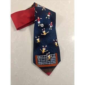 Men's Soccer Pattern Tie Silk Save The Children Made‎ In USA